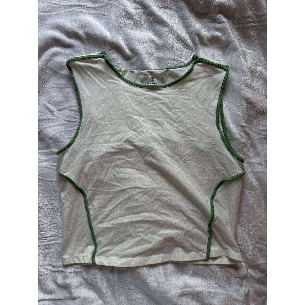 FP Movement Ivory Green Cutout Open Back Tank L